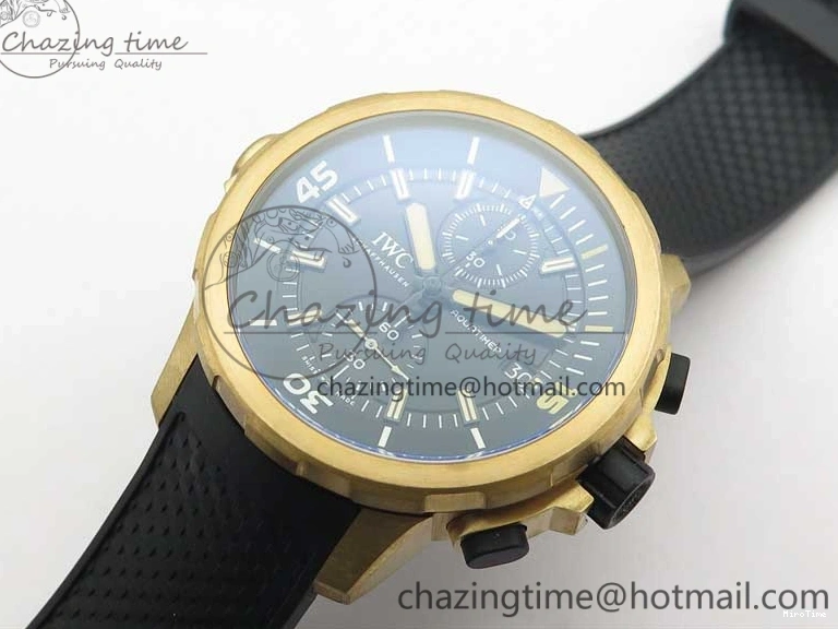 MIROTIME 0125 Aquatimer Chrono IW379503 Bronzo Case V6F 1:1 Best Edition Black Dial on Rubber Strap A Popular 7103